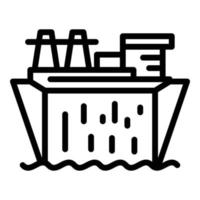 Hydro power factory icon, outline style vector