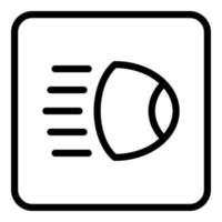 Light front car dashboard icon, outline style vector