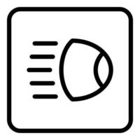 Light front car dashboard icon, outline style vector