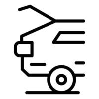 icono de coche de arranque abierto, estilo de esquema vector