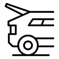 icono de coche de arranque, estilo de esquema vector