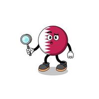 Mascot of qatar flag searching vector