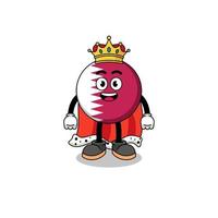 Mascot Illustration of qatar flag king vector