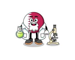 Mascot of qatar flag as a scientist vector