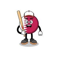 caricatura de la mascota de la bandera qatar como jugador de béisbol vector