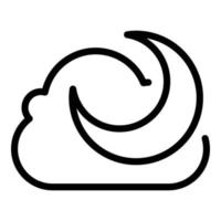 icono de nube de luz de luna, estilo de contorno vector