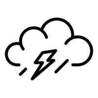 Lightning weather icon, outline style vector