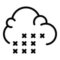 Sleet cloud icon, outline style vector