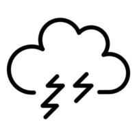 Thundercloud icon, outline style vector