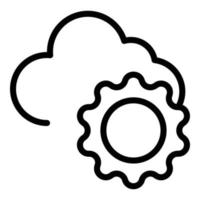 Mostly cloudy icon, outline style vector