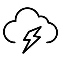 icono de flash de nube, estilo de contorno vector