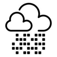 Winter cloud icon, outline style vector