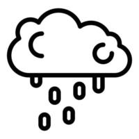 Rainy cloud icon, outline style vector