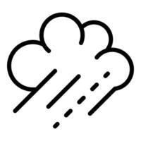 Drizzle clouds icon, outline style vector