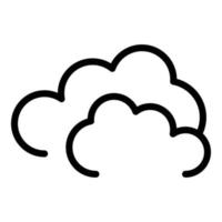 icono de día nublado, estilo de esquema vector