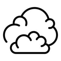 Fluffy clouds icon, outline style vector