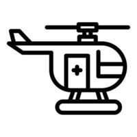 icono de helicóptero de rescate de guardia, estilo de esquema vector