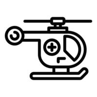 icono de helicóptero de rescate de emergencia, estilo de esquema vector