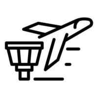 Plane departing icon, outline style vector