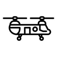 Big rescue helicopter icon, outline style vector