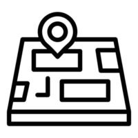 icono de pin de mapa gps, estilo de esquema vector