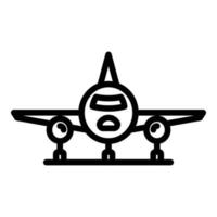 Aircraft icon, outline style vector