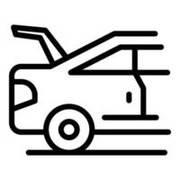 coche con icono de arranque abierto, estilo de contorno vector