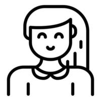 Family daughter icon, outline style vector