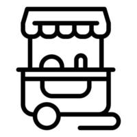 Outdoor food shop icon, outline style vector