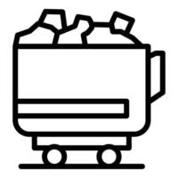 Garbage container icon, outline style vector