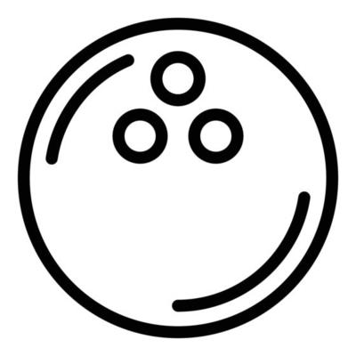 Bowling ball icon, outline style
