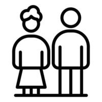 Grandparents icon, outline style vector