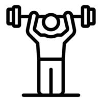 icono de ejercicio de gimnasio, estilo de contorno vector