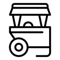 Hot dog truck icon, outline style vector