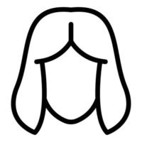 Beauty wig icon, outline style vector