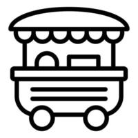 Hot dog vending icon, outline style vector