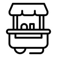 icono de vendedor de carrito de hot dog, estilo de contorno vector