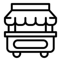 Hot dog trolley icon, outline style vector
