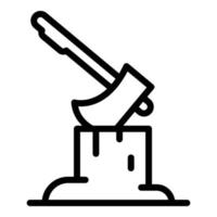 Axe wood icon, outline style vector