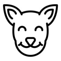 Dog face icon, outline style vector