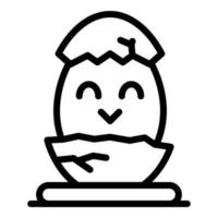 Egg cracked icon, outline style vector