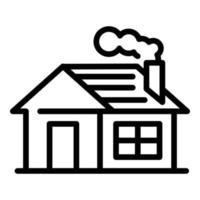 Village cottage icon, outline style vector
