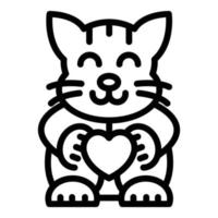 icono de estatua de gato, estilo de esquema vector