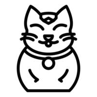 Cat for good luck icon, outline style vector