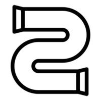 Sink pipe icon, outline style vector