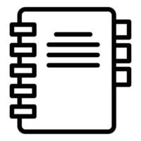 Customer data notebook icon, outline style vector