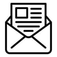 Customer mail icon, outline style vector