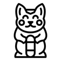 Cat statuette icon, outline style vector