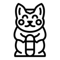 Cat statuette icon, outline style vector