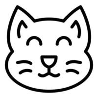 Happy cat figurine icon, outline style vector